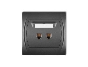 LOGO Gniazdo telefoniczne podwójne 2xRJ11, 4-stykowy grafitowy 11LGT-2