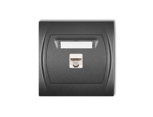 LOGO Gniazdo komputerowe pojedyncze 1xRJ45, kat. 5e, 8-stykowy grafitowy 11LGK-1