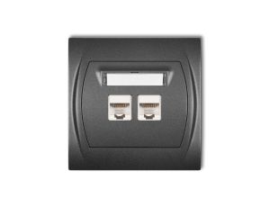 LOGO Gniazdo komputerowe podwójne 1xRJ45, kat. 5e, 8-stykowy grafitowy 11LGK-2