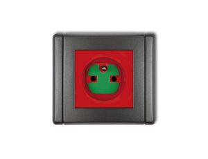 FLEXI Gniazdo pojedyncze z/u DATA z kluczem czerwony 11FGZK