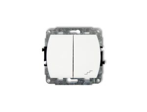 TREND Łącznik jednobiegunowy ze schodowym podświetlany biały WP-10L