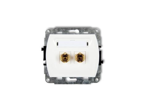 TREND Gniazdo głośnikowe pojedyncze (typu banan - czerwony i czarny, pozłacany, 4 mm2, skręcany) biały GG-4