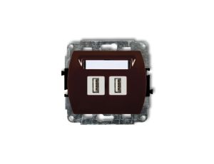 TREND Gniazdo podwójne 2xUSB-AA brązowy 4GUSB-2