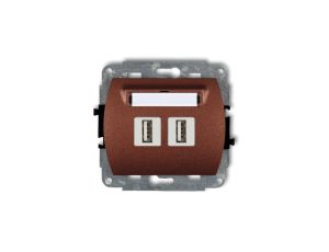 TREND Gniazdo podwójne 2xUSB-AA brĄzowy metalik 9GUSB-2