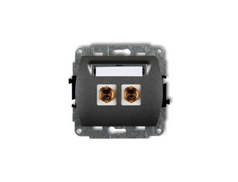 TREND Gniazdo głośnikowe pojedyncze (typu banan - czerwony i czarny, pozłacany, 4 mm2, skrcany) grafitowy 11GG-4