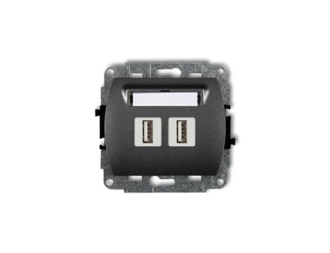 TREND Gniazdo podwójne 2xUSB-AA grafitowy 11GUSB-2
