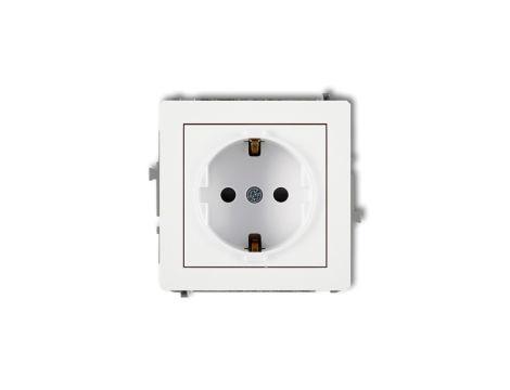 DECO Gniazdo pojedyncze z/u SCHUKO biały DGP-1sp