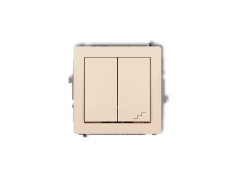 DECO Łącznik jednobiegunowy ze schodowym (osobne zasilanie) beżowy 1DWP-10.2