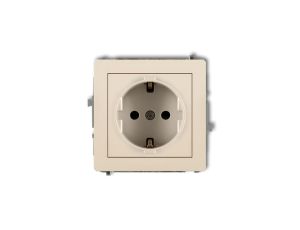 DECO Gniazdo pojedyncze z/u SCHUKO beżowy 1DGP-1sp