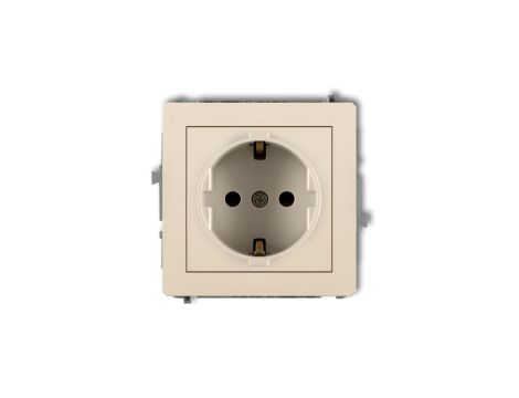 DECO Gniazdo pojedyncze z/u SCHUKO beżowy 1DGP-1sp