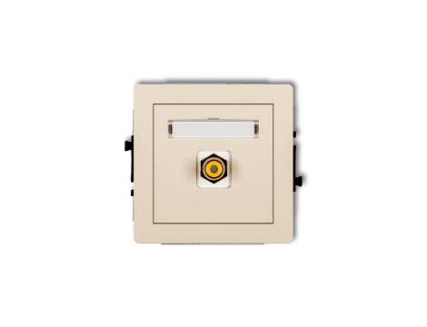 DECO Gniazdo pojedyncze RCA (typu cinch - żółty, pozłacany) beżowy 1DGRCA-1