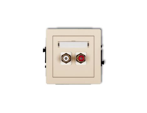 DECO Gniazdo podwójne RCA (typu cinch - biały i czerwony, pozłacany) beżowy 1DGRCA-2