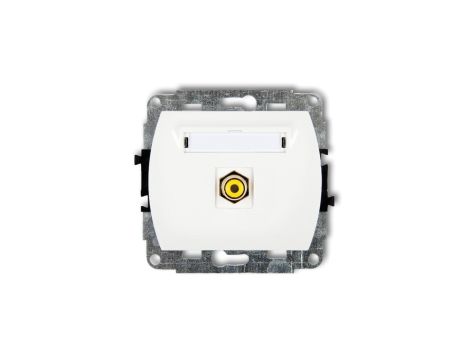 TREND Gniazdo pojedyncze RCA (typu cinch - żółty, pozłacany) biały GRCA-1