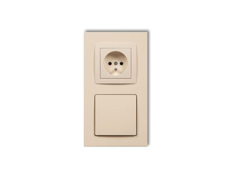 DECO Gniazdo ssące odkurzacza centralnego z gniazdem pojedynczym z uziemieniem DECOvac beżowy 1DGV-2