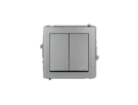 DECO Łącznik jednobiegunowy ze schodowym (wspólne zasilanie) srebrny metalik 7DWP-10.1