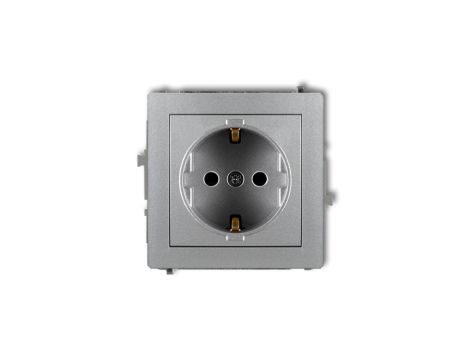 DECO Gniazdo pojedyncze z/u SCHUKO srebrny metalik 7DGP-1sp