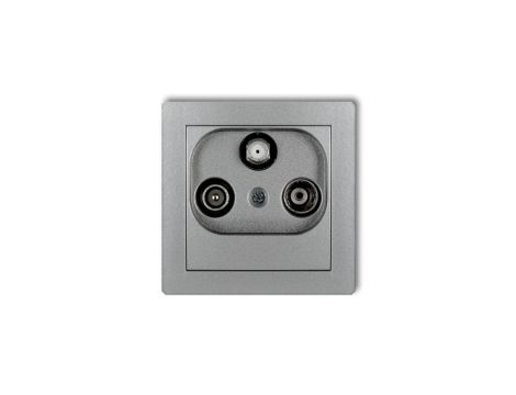 DECO Gniazdo antenowe RTV-SAT końcowe multimedialne (Internet) srebrny metalik 7DGM