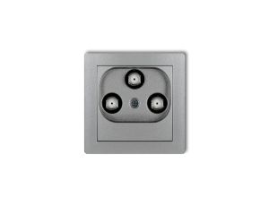DECO Gniazdo multimedialne 3F DATA (UPC) srebrny metalik 7DGMU