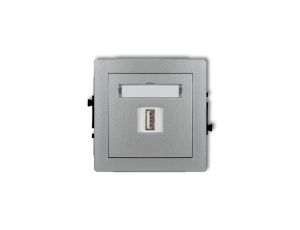 DECO Gniazdo pojedyncze USB-AA srebrny metalik 7DGUSB-1