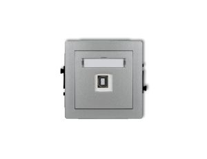 DECO Gniazdo pojedyncze USB-AB srebrny metalik 7DGUSB-3