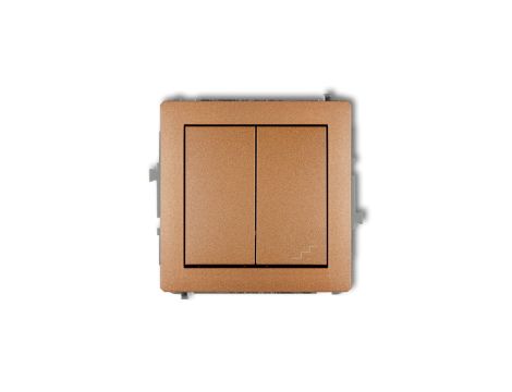 DECO Łącznik jednobiegunowy ze schodowym (osobne zasilanie) złoty metalik 8DWP-10.2