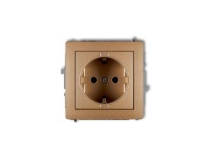 DECO Gniazdo pojedyncze z/u SCHUKO złoty metalik 8DGP-1sp