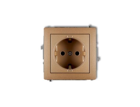 DECO Gniazdo pojedyncze z/u SCHUKO złoty metalik 8DGP-1sp
