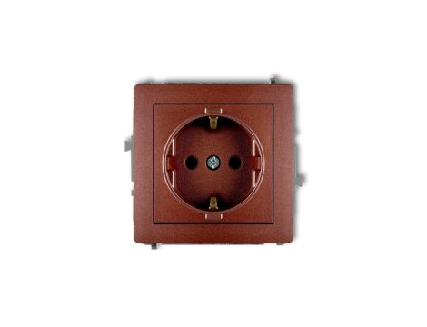 DECO Gniazdo pojedyncze z/u SCHUKO brązowy metalik 9DGP-1sp