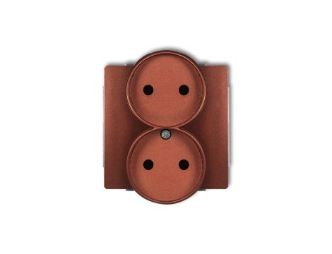 DECO Gniazdo podwójne b/u brązowy metalik 9DGPR-2p