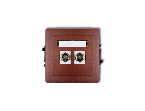 DECO Gniazdo antenowe podwójnego typu F (SAT) pozłacany brązowy metalik 9DGF-2.1