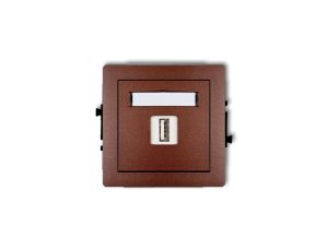 DECO Gniazdo pojedyncze USB-AA brązowy metalik 9DGUSB-1