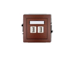 DECO Gniazdo podwójne 2xUSB-AA brązowy metalik 9DGUSB-2