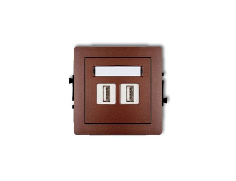DECO Gniazdo podwójne 2xUSB-AA brązowy metalik 9DGUSB-2