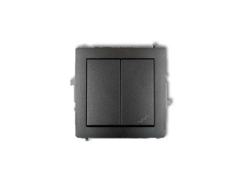 DECO Łącznik jednobiegunowy ze schodowym (osobne zasilanie) grafitowy 11DWP-10.2