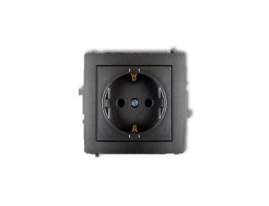 DECO Gniazdo pojedyncze z/u SCHUKO grafitowy 11DGP-1sp