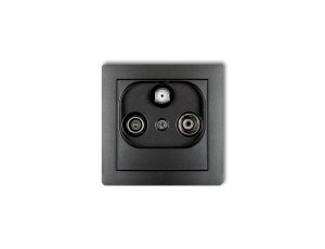 DECO Gniazdo antenowe RTV-SAT końcowe (2 wejścia antenowe) grafitowy 11DGST