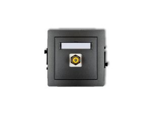 DECO Gniazdo pojedyncze RCA (typu cinch - żółty, pozłacany) grafitowy 11DGRCA-1