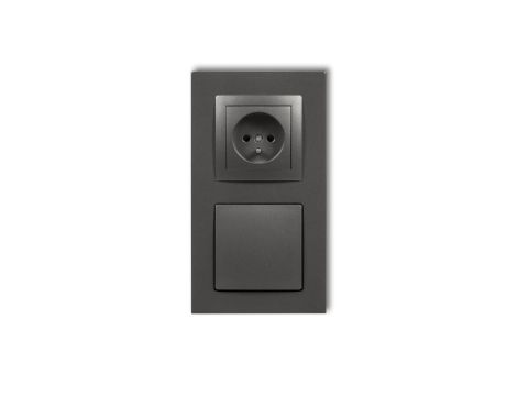 DECO Gniazdo ssące odkurzacza centralnego z gniazdem pojedynczym z uziemieniem DECOvac grafitowy 11DGV-2