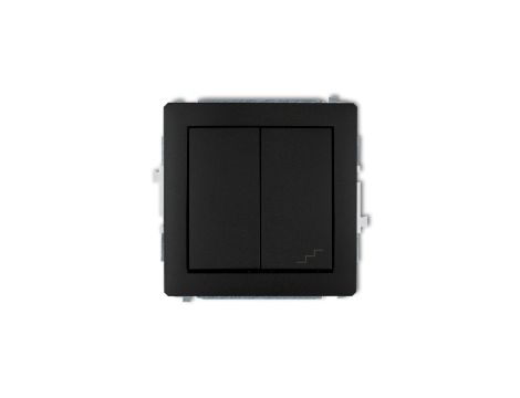 DECO Łącznik jednobiegunowy ze schodowym (osobne zasilanie) czarny mat 12DWP-10.2