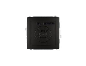 DECO Sterownik roletowy elektroniczny (sterowanie lokalne i pilotem, sterowanie strefą, dodatkowy przycisk) czarny mat 12DSR-3A