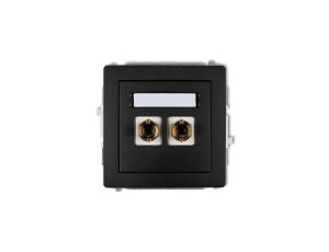 DECO Gniazdo głośnikowe pojedyncze (typu banan - czerwony i czarny, pozłacany, 4 mm2, do lutowania) czarny mat 12DGG-3