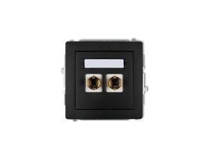 DECO Gniazdo głośnikowe pojedyncze (typu banan - czerwony i czarny, pozłacany, 4 mm2, skręcany) czarny mat 12DGG-4