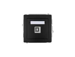 DECO Gniazdo pojedyncze USB-AB czarny mat 12DGUSB-3