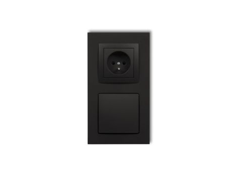 DECO Gniazdo ssące odkurzacza centralnego z gniazdem pojedynczym z uziemieniem DECOvac czarny mat 12DGV-2