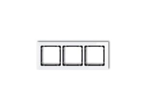DECO Ramka potrójna - efekt szkła (ramka: biała spód: czarny) biały 0-12-DRS-3
