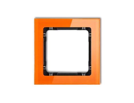 DECO Ramka pojedyncza - efekt szkła (ramka: pomarańczowa spód: czarny) pomarańczowy 13-12-DRS-1