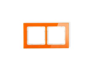 DECO Ramka podwójna - efekt szkła (ramka: pomarańczowa spód: beżowy) pomarańczowy 13-1-DRS-2