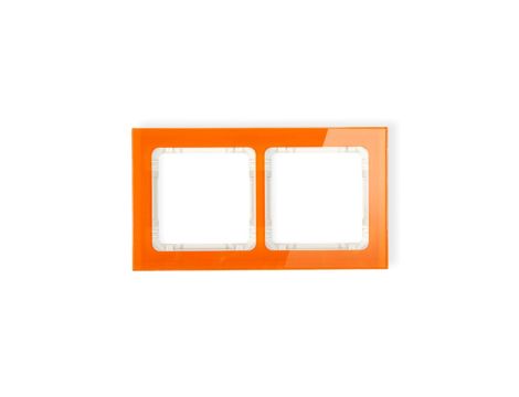 DECO Ramka podwójna - efekt szkła (ramka: pomarańczowa spód: beżowy) pomarańczowy 13-1-DRS-2