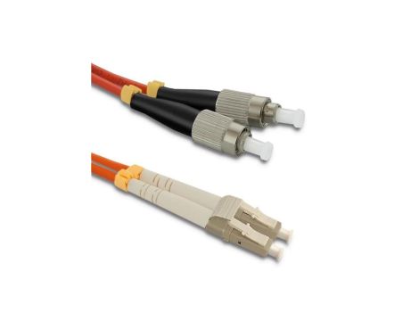 Qoltec Patchcord światłowodowy LC/UPC - FC/UPC Multimode 50/125 OM2 Duplex 1m