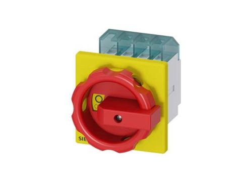 Rozłącznik główny/awaryjny 3P+N 16A 7.5kW AC23A 400V montaż tablicowy pokrętło żółto-czerwone 4 otwory 3LD2003-1TL53